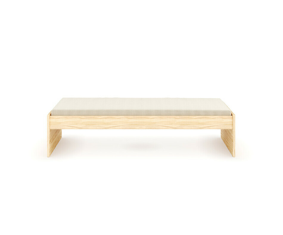 Lit Tigar en pin massif vue de face + matelas 