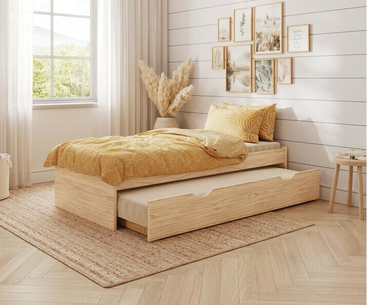 Sommier gigogne semi ouvert du lit Tigar + matelas