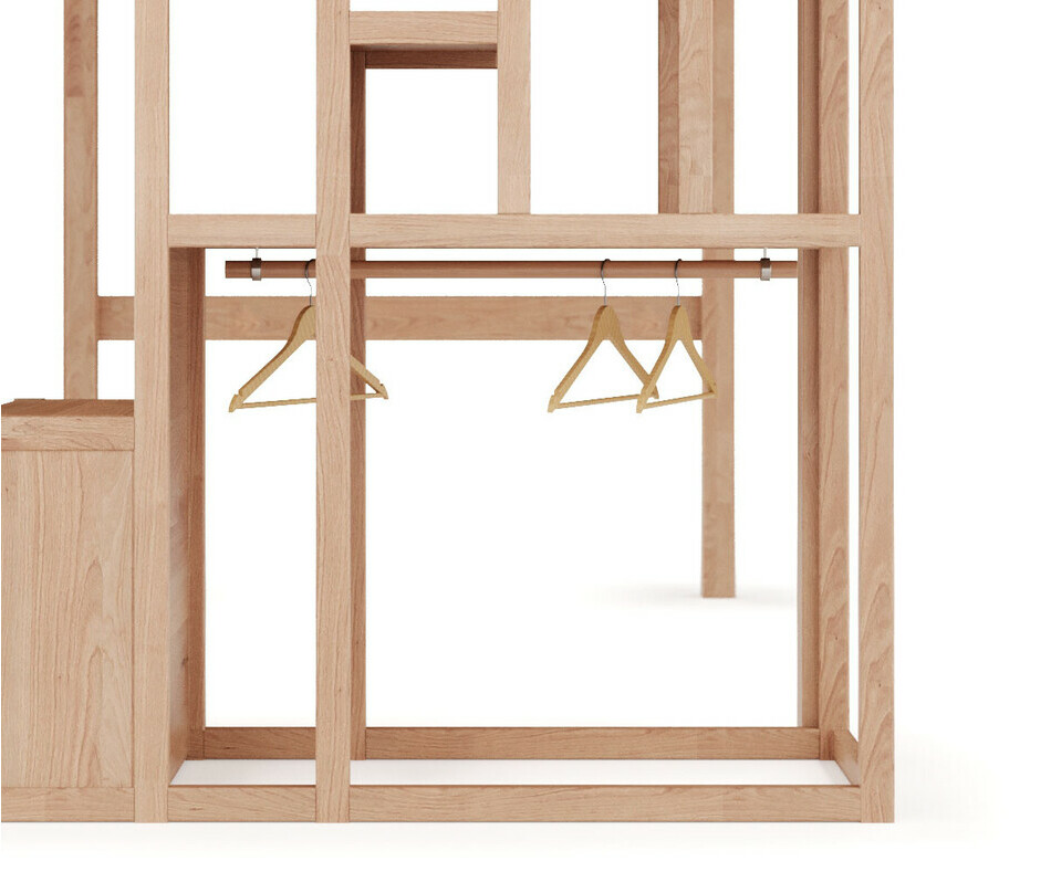 Am�nagement dressing sous lit mezzanine adulte Neva avec escalier � droite