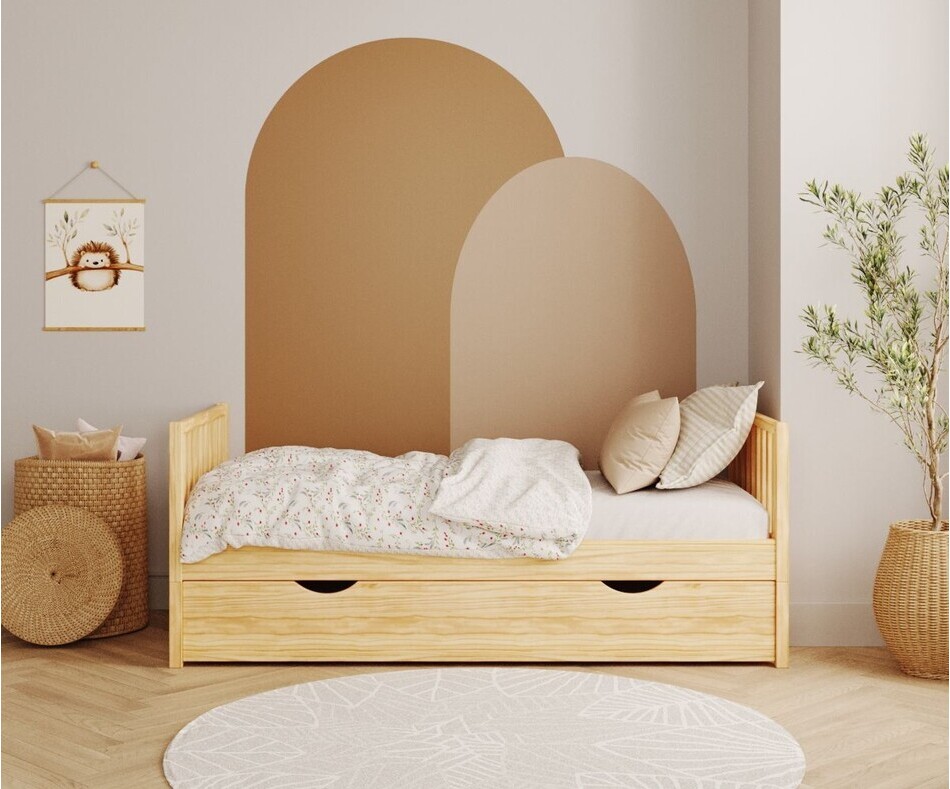 Lit gigogne Capao brut pour enfant sans barrière Lit gigogne Capao brut pour enfant sans barrière
