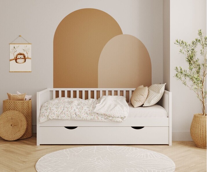 Lit gigogne Capao blanc pour enfant sans barrière avant Lit gigogne Capao blanc pour enfant sans barrière avant
