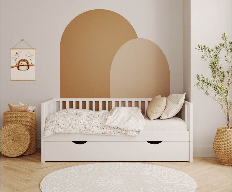 Lit gigogne Capao blanc pour enfant sans barrière avant Lit gigogne Capao blanc pour enfant sans barrière avant