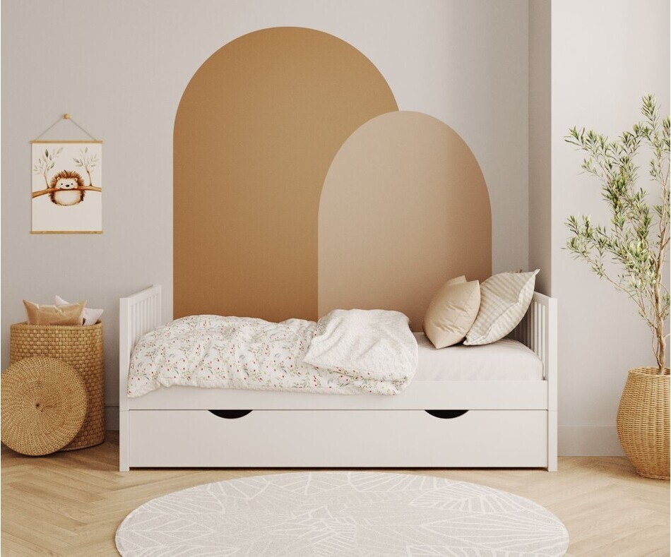 Lit gigogne Capao blanc pour enfant sans barrière Lit gigogne Capao blanc pour enfant sans barrière