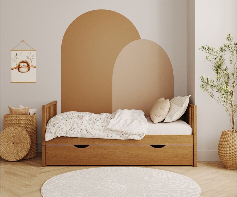 Lit Capao noisette enfant avec tiroir sans barrières Lit Capao noisette enfant avec tiroir sans barrières