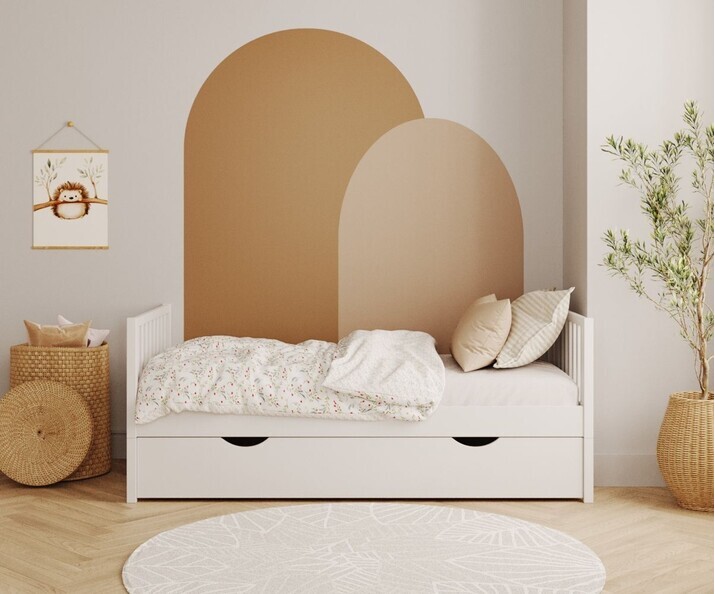 Lit gigogne Capao blanc pour enfant sans barri�re