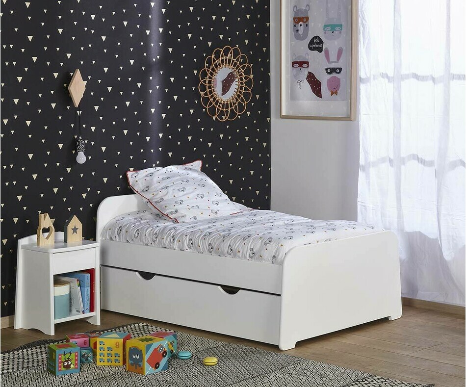 Lit Enfant évolutif Eden Blanc avec tiroir de lit en option