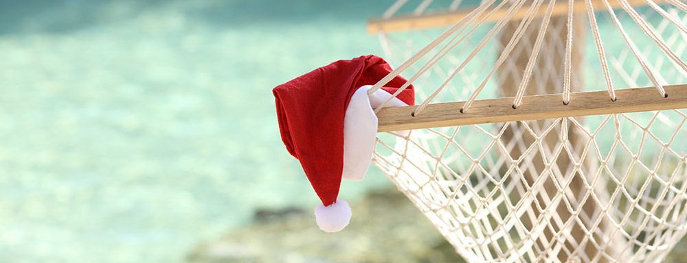 Bonnet de Noel sur la plage