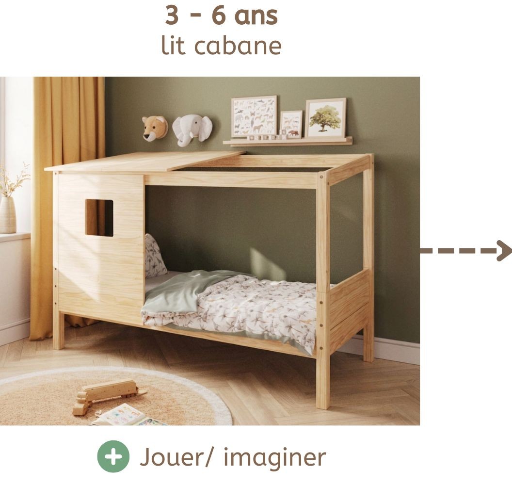 lit cabane bois massif