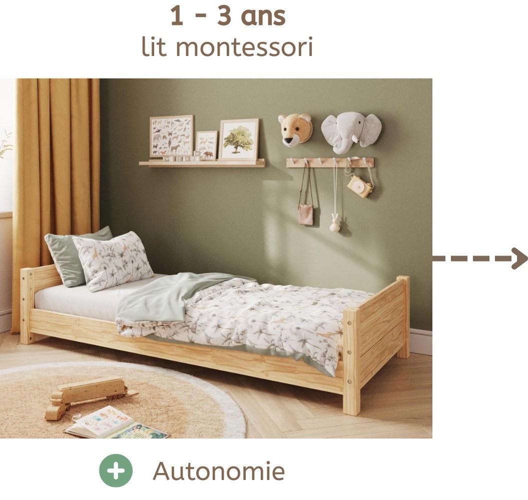 lit enfant Montessori bois massif