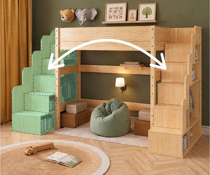 Lit mezzanine avec escalier