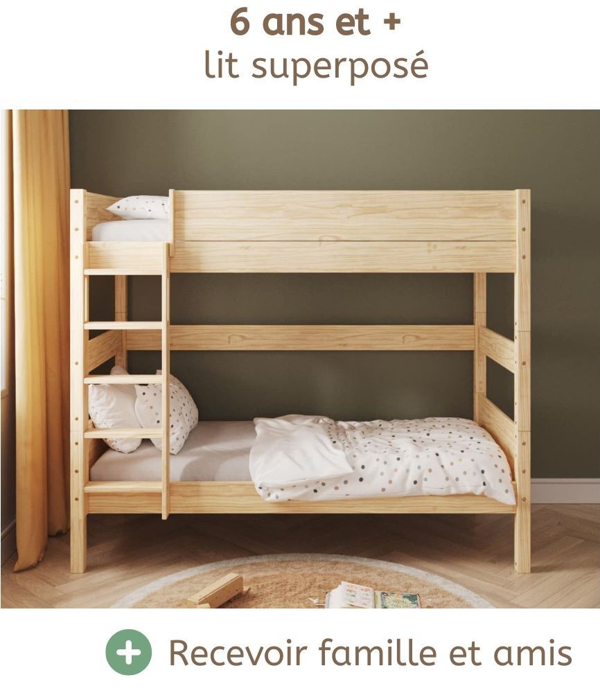 lit superpos&eacute; bois massif