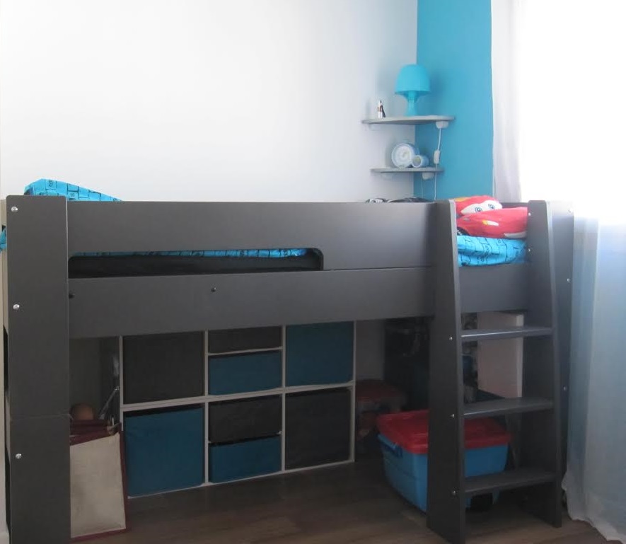 LIT ENFANT MI HAUTEUR WAX GRIS