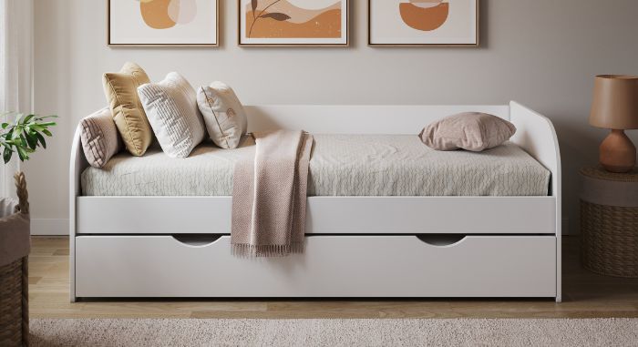 lit banquette gigogne blanc