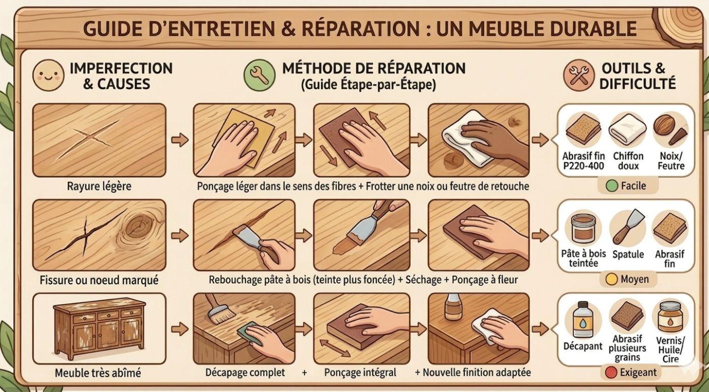 r&eacute;parer meuble bois