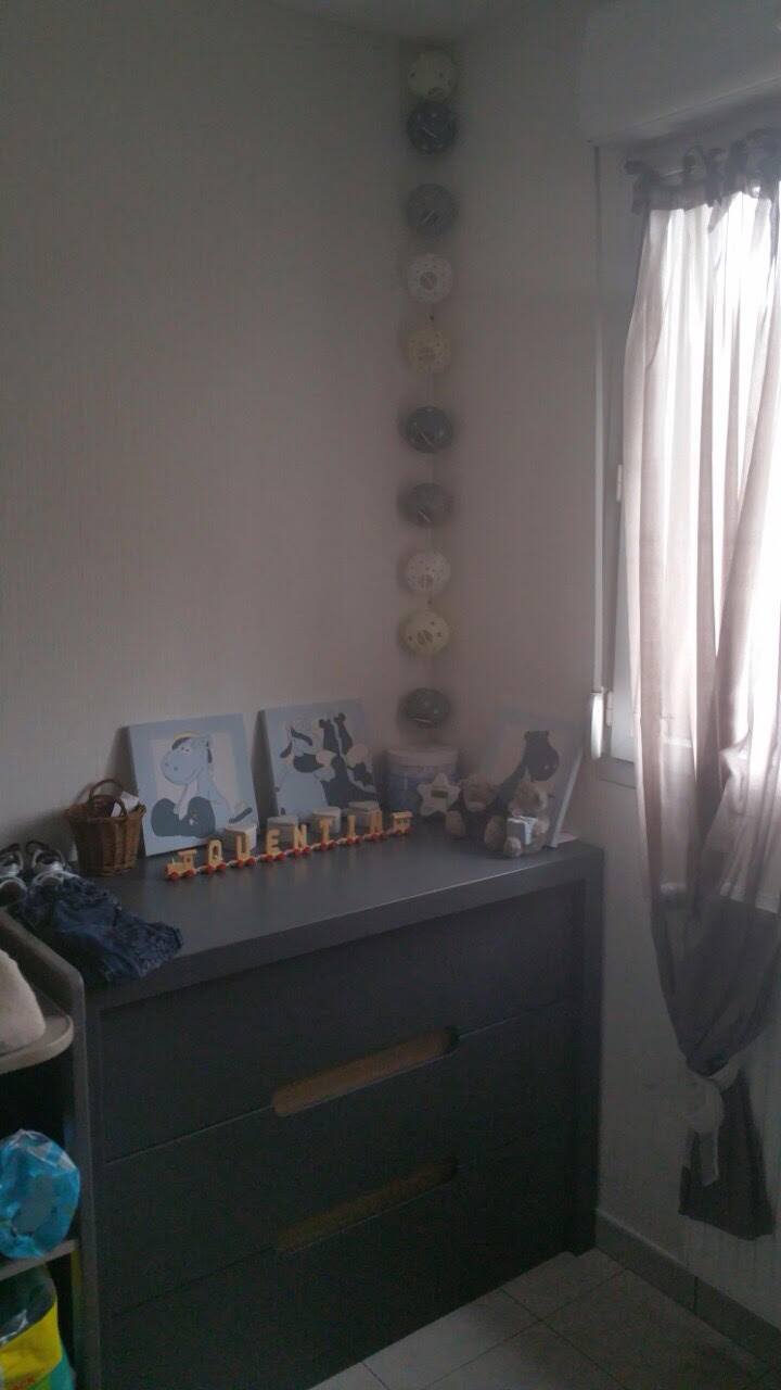 commode enfant bow grise