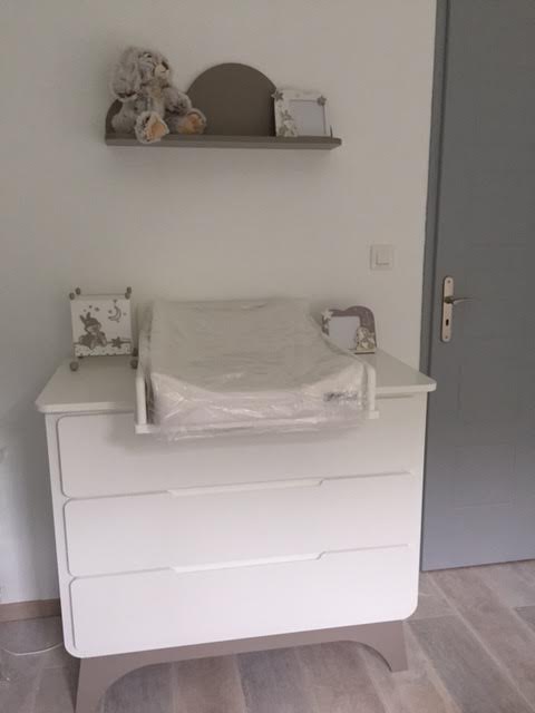 commode bébé pepper blanche et lin